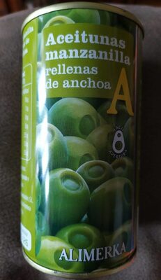 Aceitunas manzanilla rellenas de anchoa front packaging
