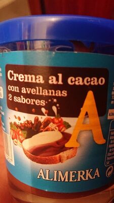 Crema al cacao con avellanas 2 sabores front packaging
