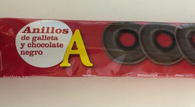 Anillos de galleta y chocolate negro