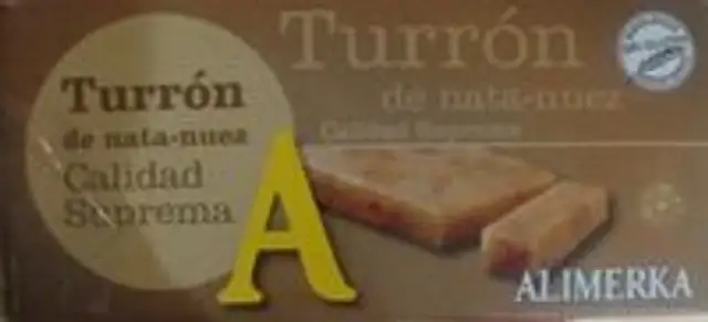 Turrón de nata nuez