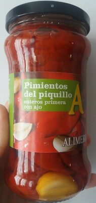 Pimientos del piquillo enteros con ajo