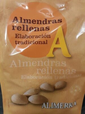 Almendras rellenas front packaging