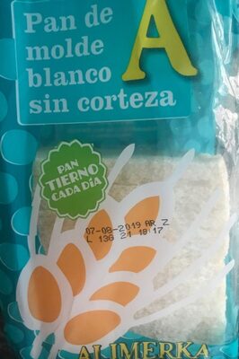 Pan de molde blanco sin corteza
