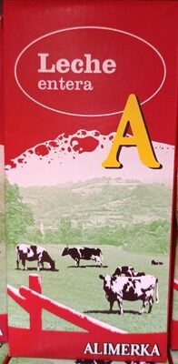 Leche entera front packaging