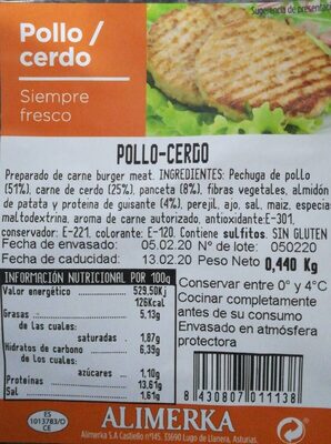 Hamburguesas pollo cerdo