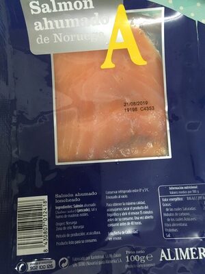Salmón ahumado de Noruega front packaging
