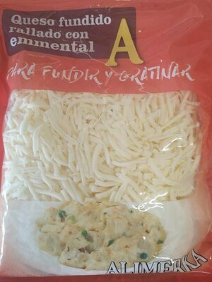 Queso fundido rallado con emmental