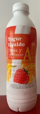 Yogur líquido fresa y plátano