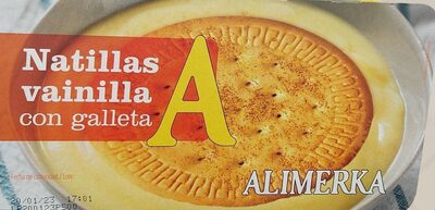Natillas vainilla con galleta