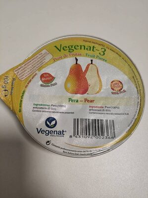 Puré de pera front packaging