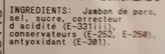 Jambon serrano gran reserva ingredients label