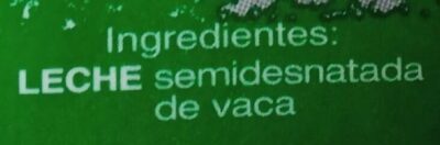 Leche semidesnatada ingredients label