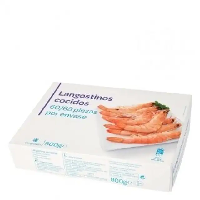 Langostino Vannamei cocido front packaging