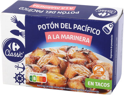Tacos de potón a la marinera front packaging