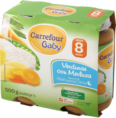 Tarrito verdura con merluza