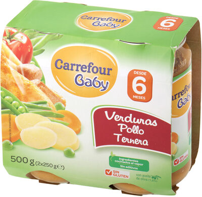 Tarrito verdura con pollo y ternera