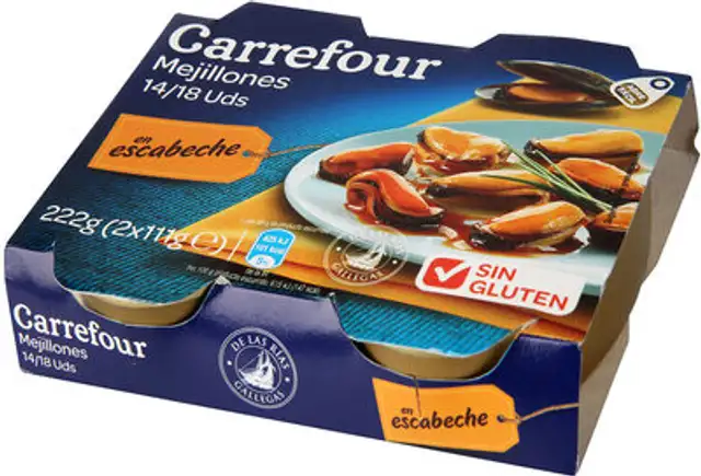 Mejillones en escabeche front packaging