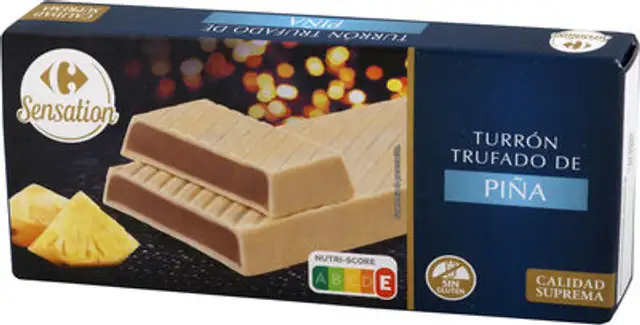 Turrón trufado de piña front packaging
