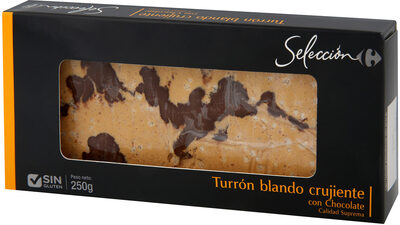 Turrón blando crujiente con chocolate front packaging