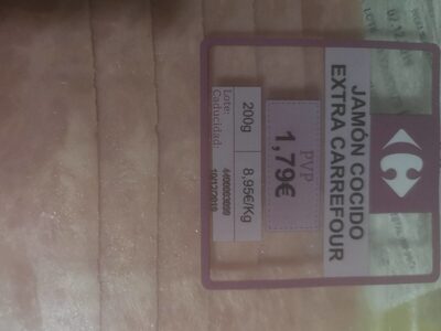 Jamón cocido extra Carrefour front packaging