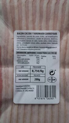 Bacon cocido y ahumado