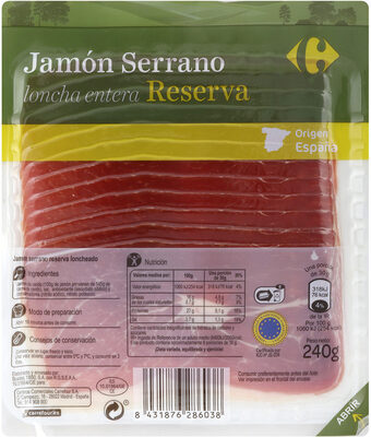 Jamon Serrano Reserva Loncha