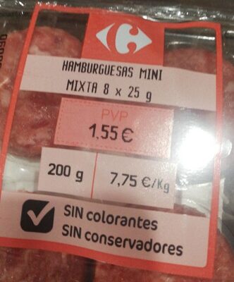Hamburguesas mini mixta 8x25g
