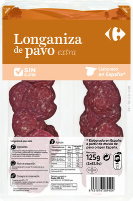 Longaniza de pavo extra front packaging