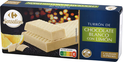 Turrón Chocolate Blanco Con Limon front packaging