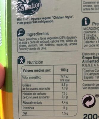 Mini burger chicken style vegetal front packaging