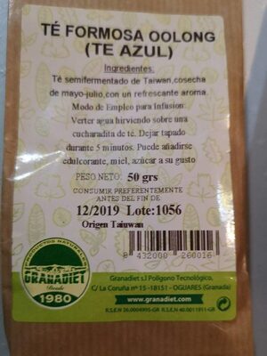 Te Formosa oolong front packaging