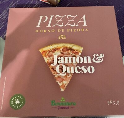 Pizza horno de piedra jamón  y queso front packaging