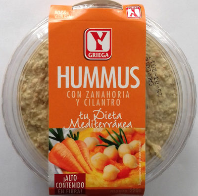 Hummus con zanahoria y cilantro