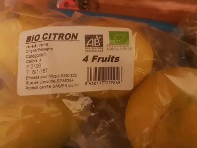 Citron bio ingredients label