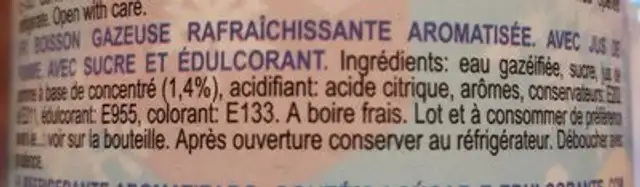 Disney Frozen Apple Fruit Flavored Syrub ingredients label