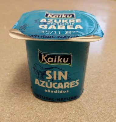 Yogur natural sin azucares añadidos front packaging