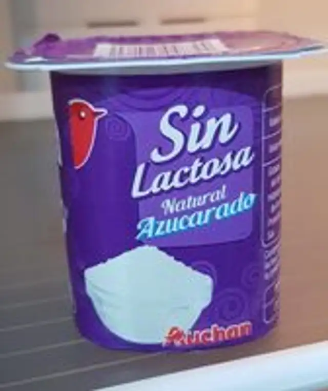 Yogur sin lactosa natural azucarado