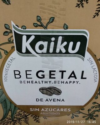 Leche vegetal avena kaiku