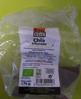 Chía triturada front packaging