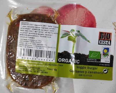 Veggie Burguer Garbanzo y Zanahoria front packaging