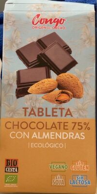Tableta de Chocolate 75% con Almendras