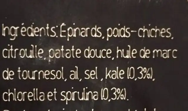 Super plat pouvoir beauté ingredients label