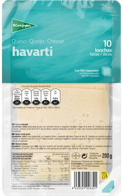 Queso havarti en lonchas