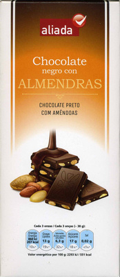 Chocolate negro con almendras