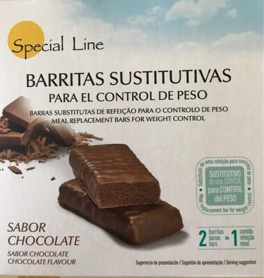 Barritas sustitutivas control de peso sabor chocolate front packaging