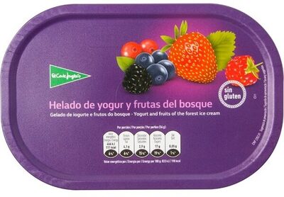 Helado de yogur y frutas del bosque