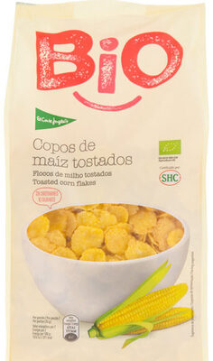 Bio copos de maíz tostados front packaging