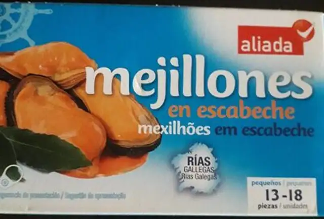 Mejillones en escabeche front packaging