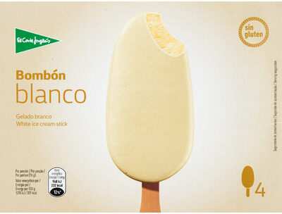 Bombón helado de chocolate blanco front packaging