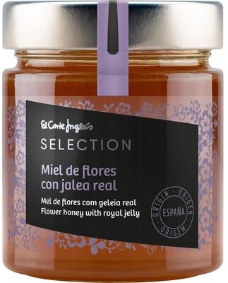 Miel de flores española con jalea real tarro front packaging